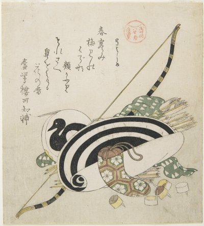 Boog Spannen, c. 1815 door Kubo Shunman